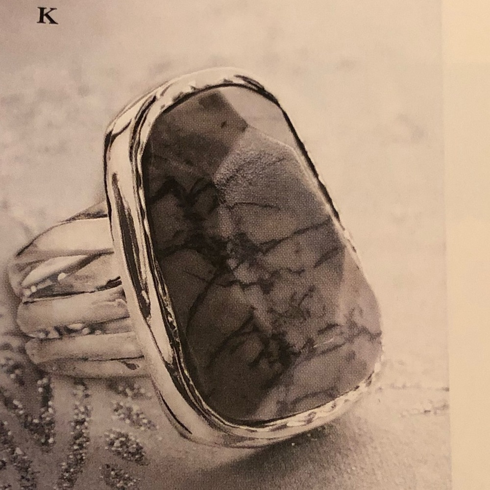 Silpada Sterling Silver Agate Abstract Ring R2761 Size 6 1/4 - Picture 1 of 9